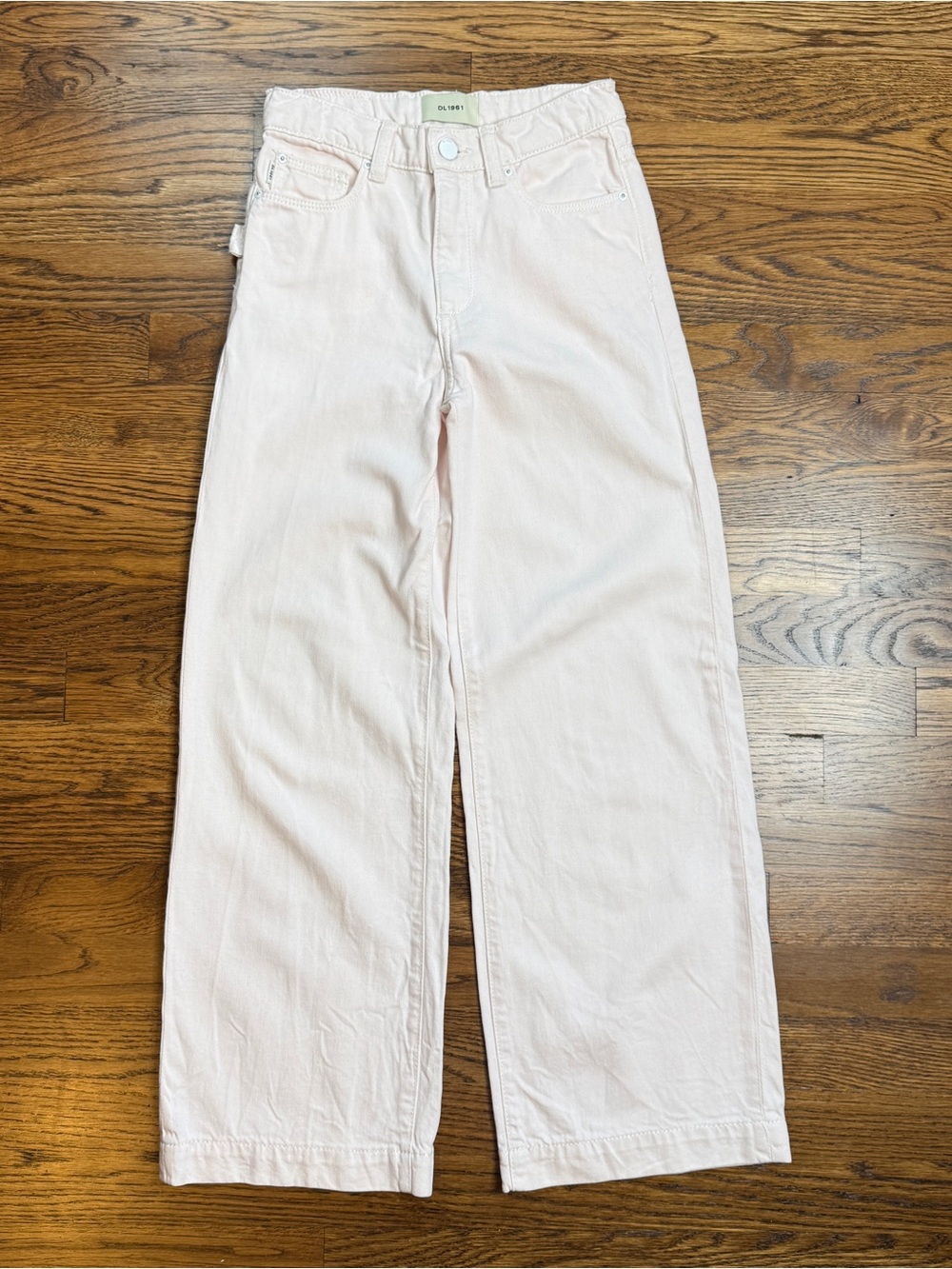 DL1961 Girls Lilly High Rise Wide Leg Ballet Pink Denim Jeans Size 11-12